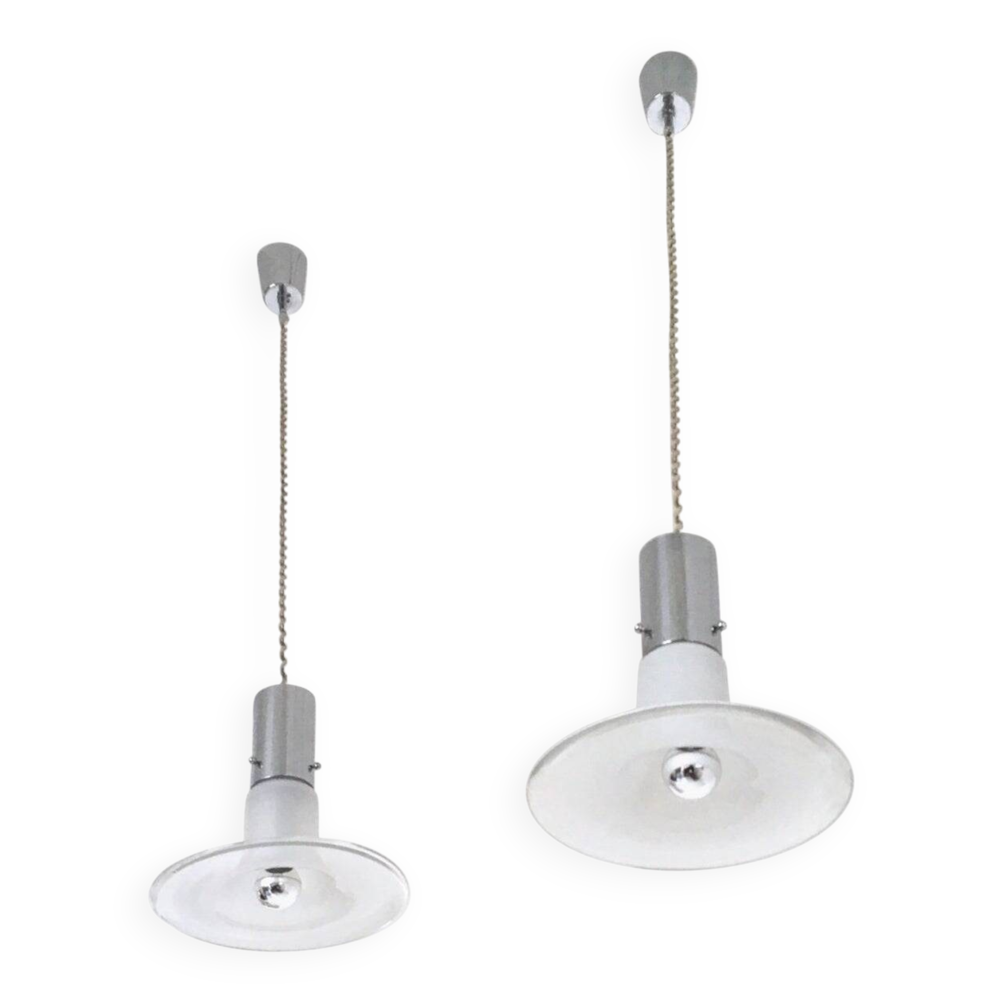 Pair of Murano Glass Pendants attr. to Alessandro Pianon for Vistosi