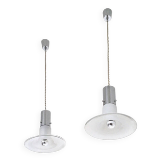 Pair of Murano Glass Pendants attr. to Alessandro Pianon for Vistosi