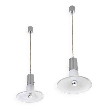 Pair of Murano Glass Pendants attr. to Alessandro Pianon for Vistosi