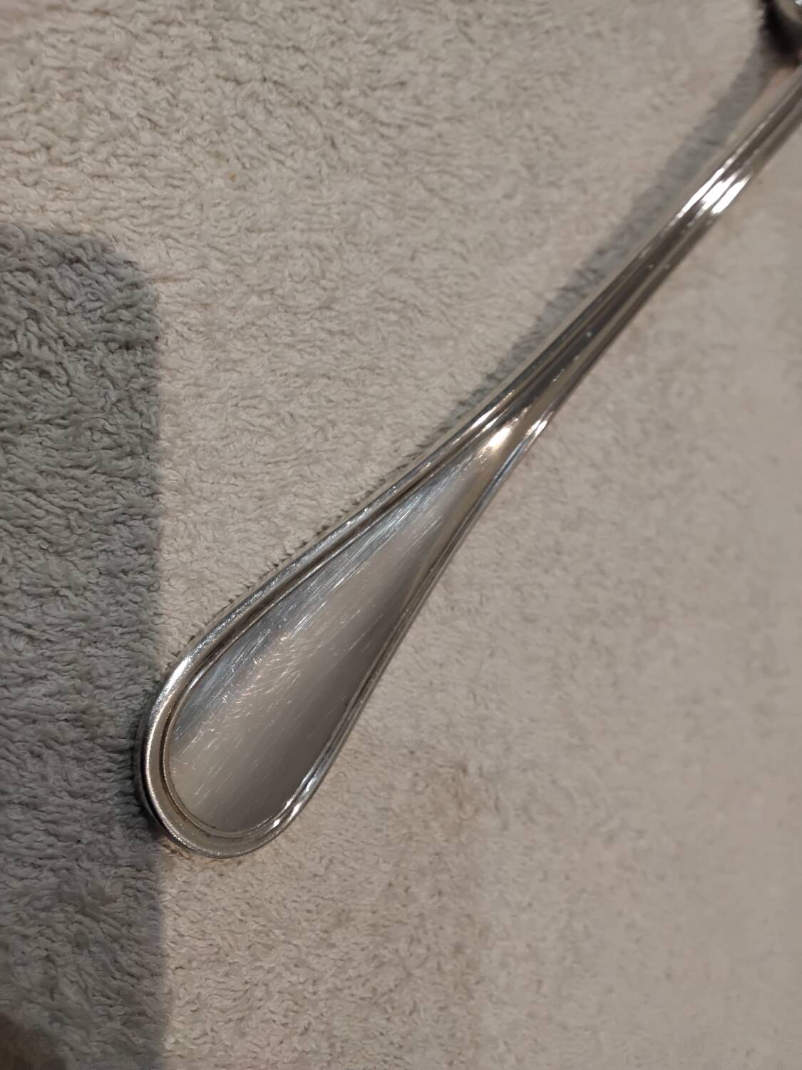 Silver-plated metal soup ladle by Christofle silversmiths, Albi pattern