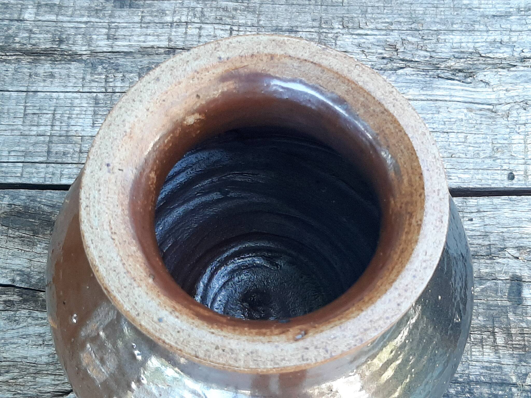 Vintage 1970s glazed stoneware vase