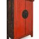 Antique Chinese Red Lacquer Cabinet – Traditional Wedding-Style Cupboard