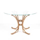 Bamboo-style painted brass table