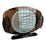 Smoked glass bathroom mirror, Italian design, 1980s