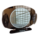 Smoked glass bathroom mirror, Italian design, 1980s.