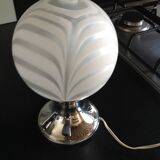 Vintage lamp, chrome and opaline, year 70