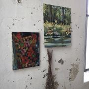Old oil painting flowers