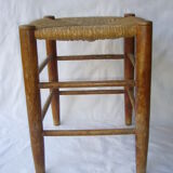 Wooden stool, mulched seat