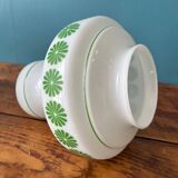 80s pendant light with white and green flower pattern