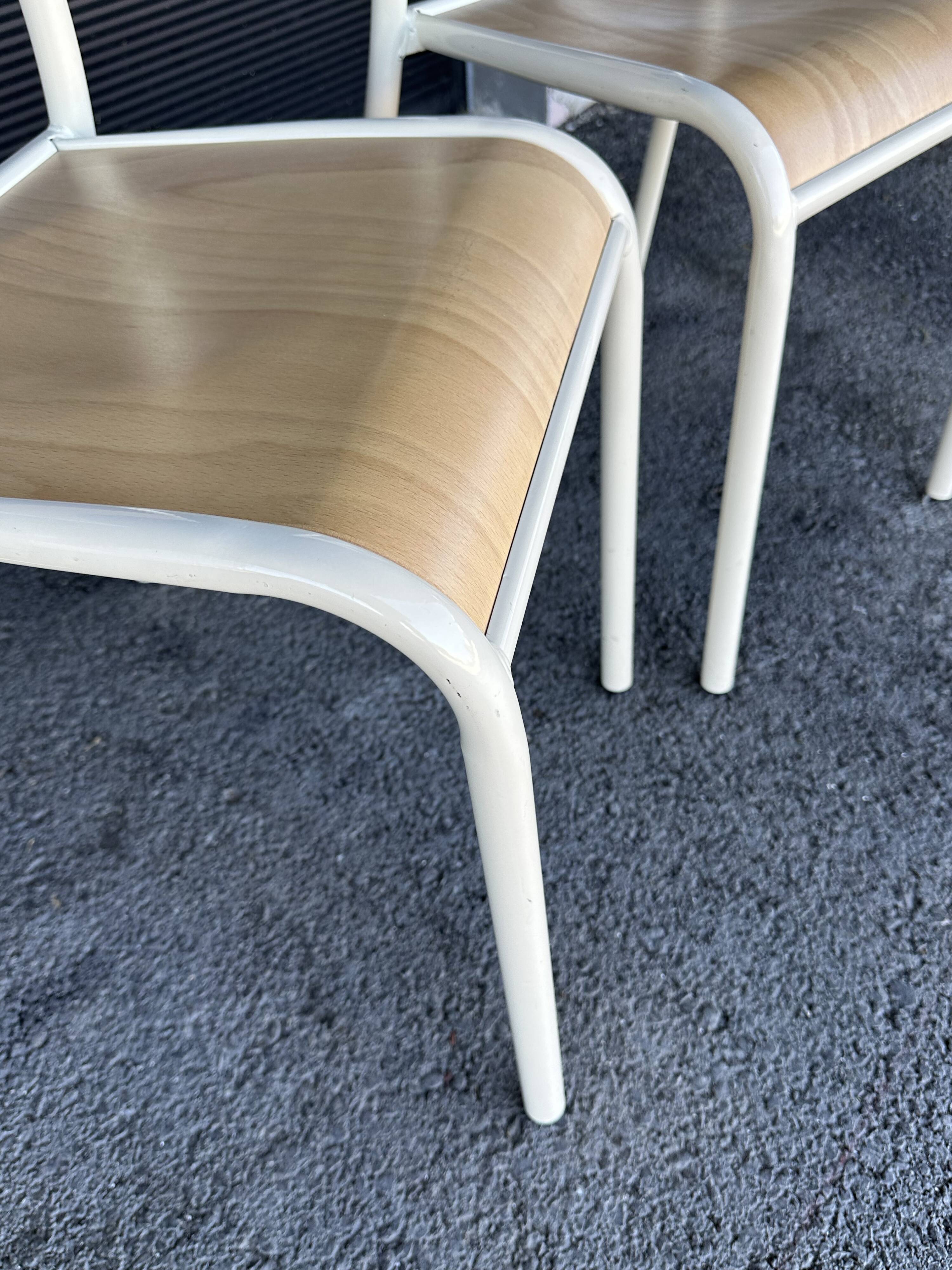 Paire de chaise Mullca 510 version beige et naturel