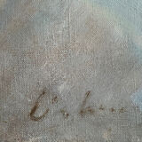 Painting "The worker" by Gilbert LISKENNE (1929-2005)