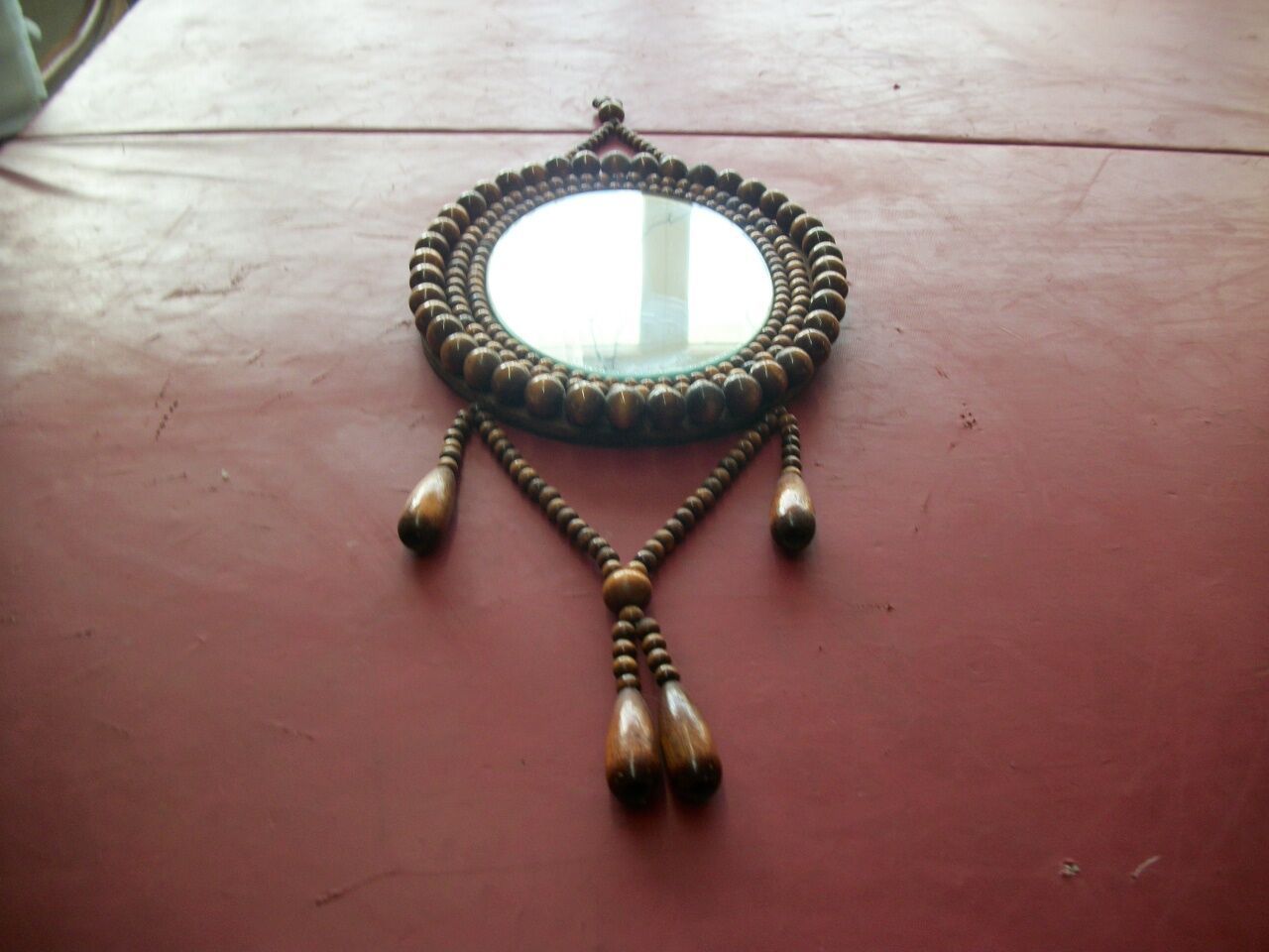 Miroir perle de bois