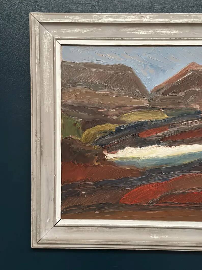 Original Swedish Oil on Panel – “Rustic Landscape” by Thage Carlson – Signed – Vintage & Framed – 72 × 61 cm (28.3" × 24")