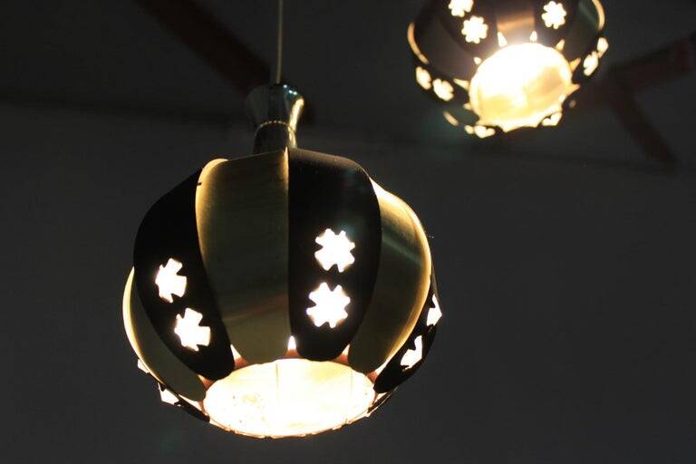 Paire de suspensions mid-century, Verner Schou, Danemark, années 1970