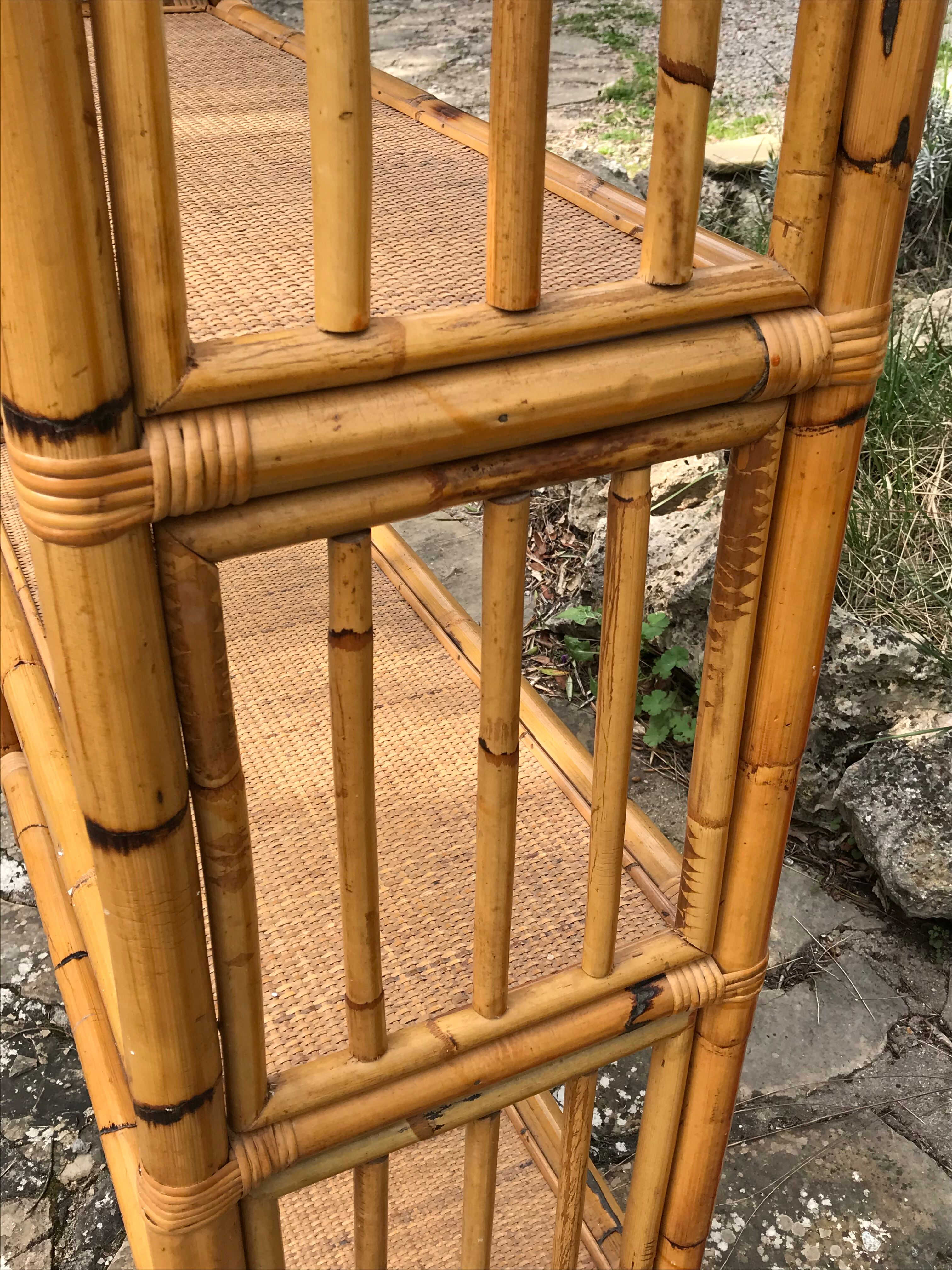 Vintage rattan library