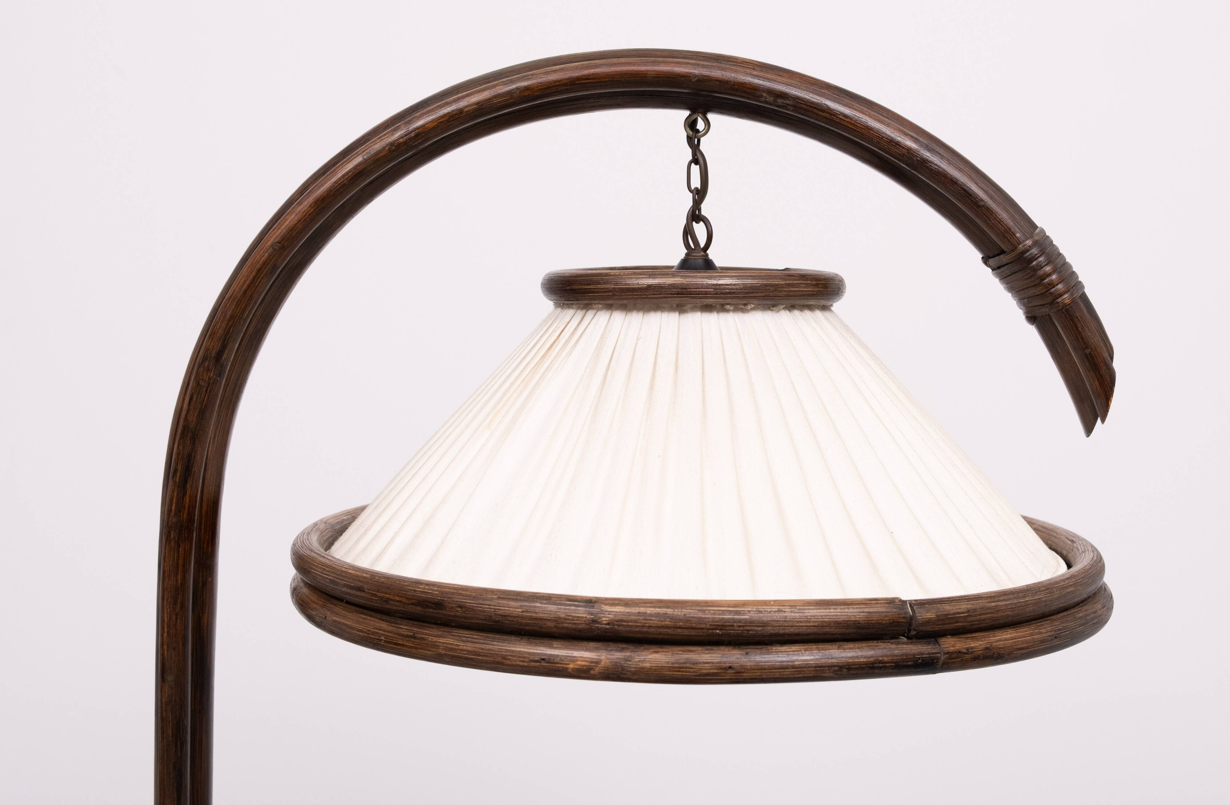 Fantastic Rattan Floor lamp and table 1970s