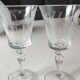 Set of 8 glasses with flared neck, in crystal. With frosted plant decoration. Height 16 cm