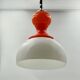 Vintage Pendant Light Made in Italy - Opaline Orange and White Glass, 1960s
