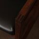 Vintage wooden armchair in black leatherette, Scandinavian style