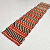 Runner Vintage Rayé – Tapis Kilim Graphique Tissé Main, 77x360 Cm