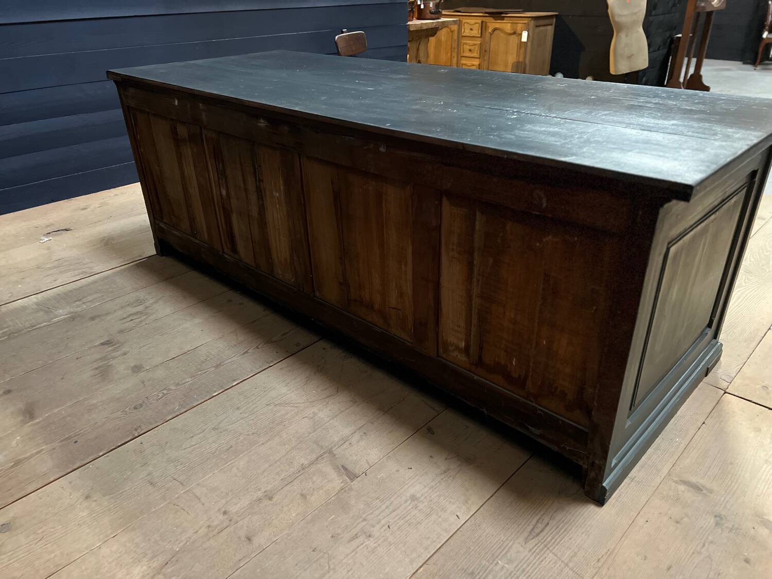 Antique painted wooden counter