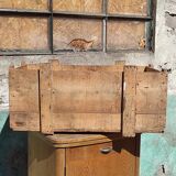 Industrial box in raw fir wood shipping SNCF bicycle equipment Necto 50s 1950s
