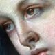 Tableau Pastel 1857 "Jeune fille aux fruits" par Mme Ganthenet