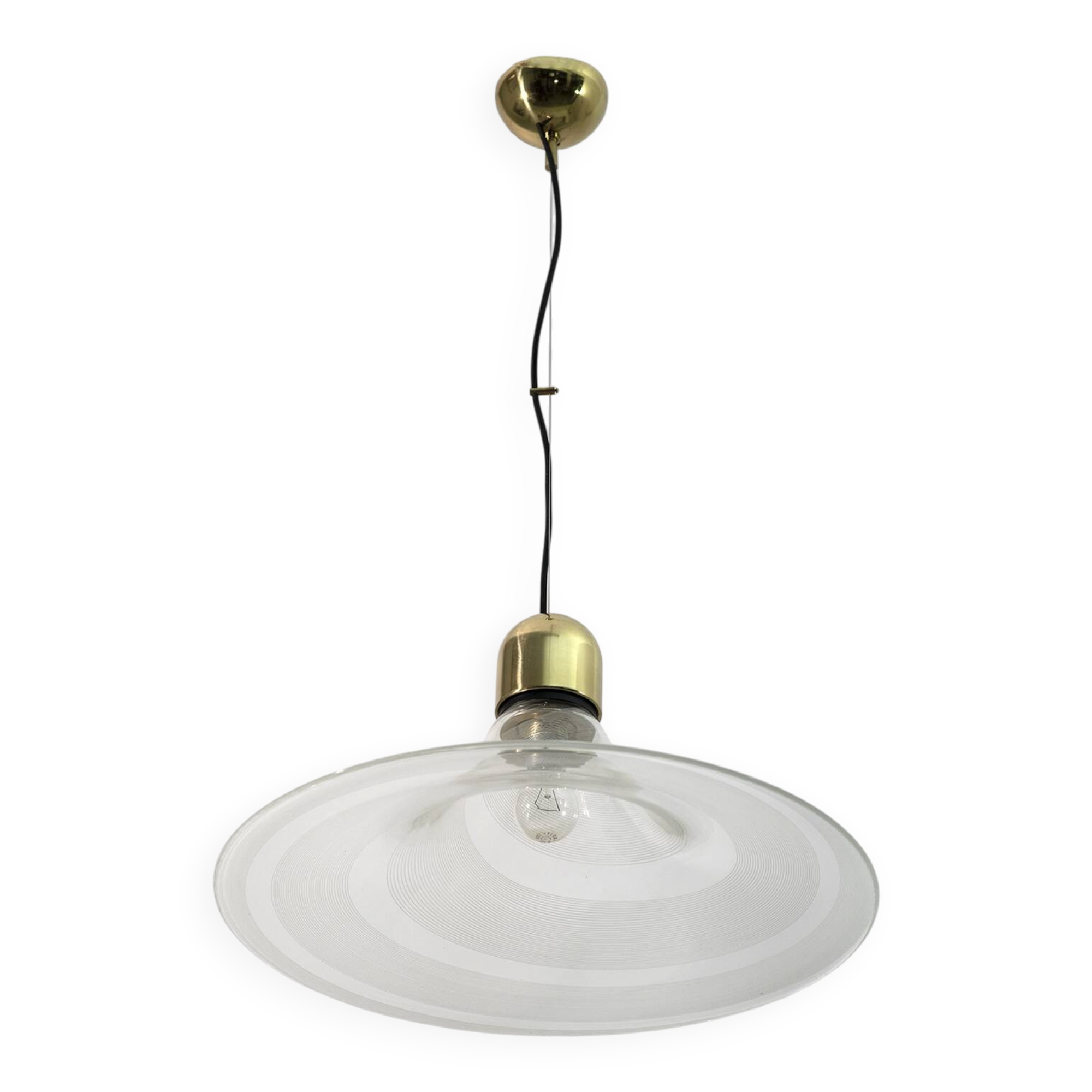 Mid-Century Modern Italian Murano Spiral Glass Pendant Lamp, 1970s