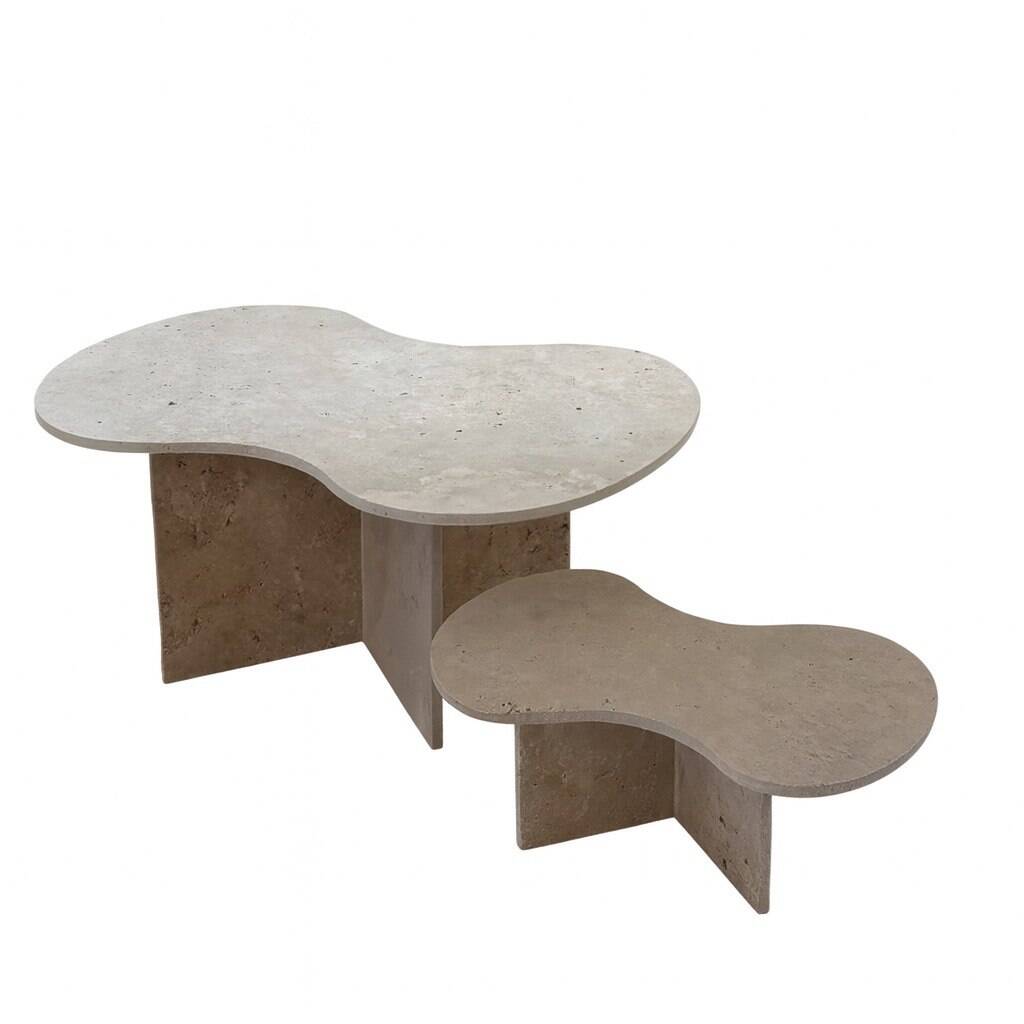 Cloud duo travertine coffee table