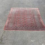 Persian wool rug in burgundy red diamonds 135x200cm