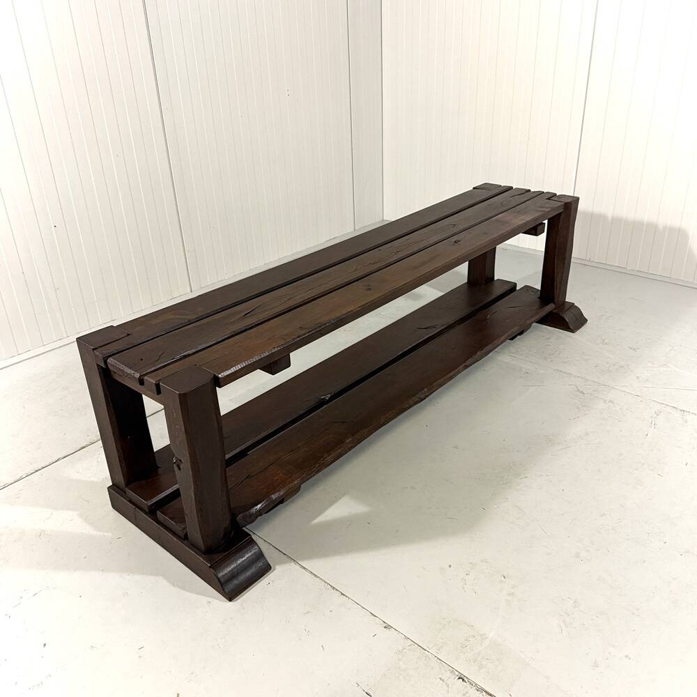 Large brutalist oak bench or wall table 1900’s