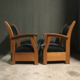 Pair of 1930's Dutch lounge chairs