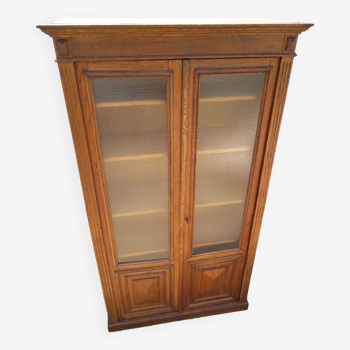 Napoleon solid oak glazed bookcase