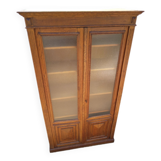 Napoleon solid oak glazed bookcase