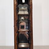 Louis XV style wall display cabinet in walnut, France mid-20th century.