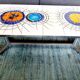 Vintage coffee table 70s ceramic and chrome metal