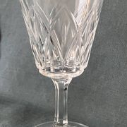 Set of 11 vintage cut glass glasses from Vmc Reims France, model Arlequin.