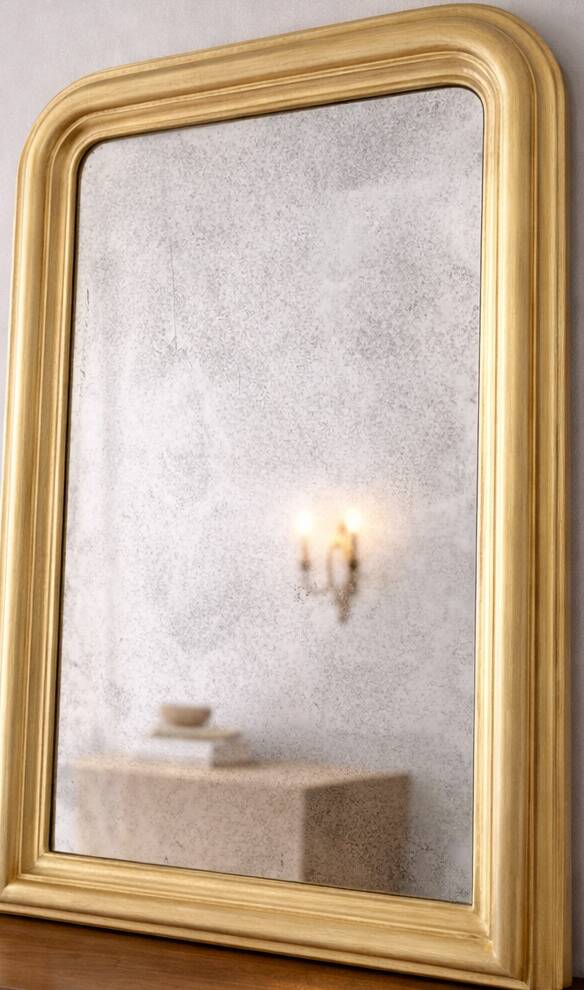 Louis-Philippe mirror in gilded wood — early 20th century, 85 cm