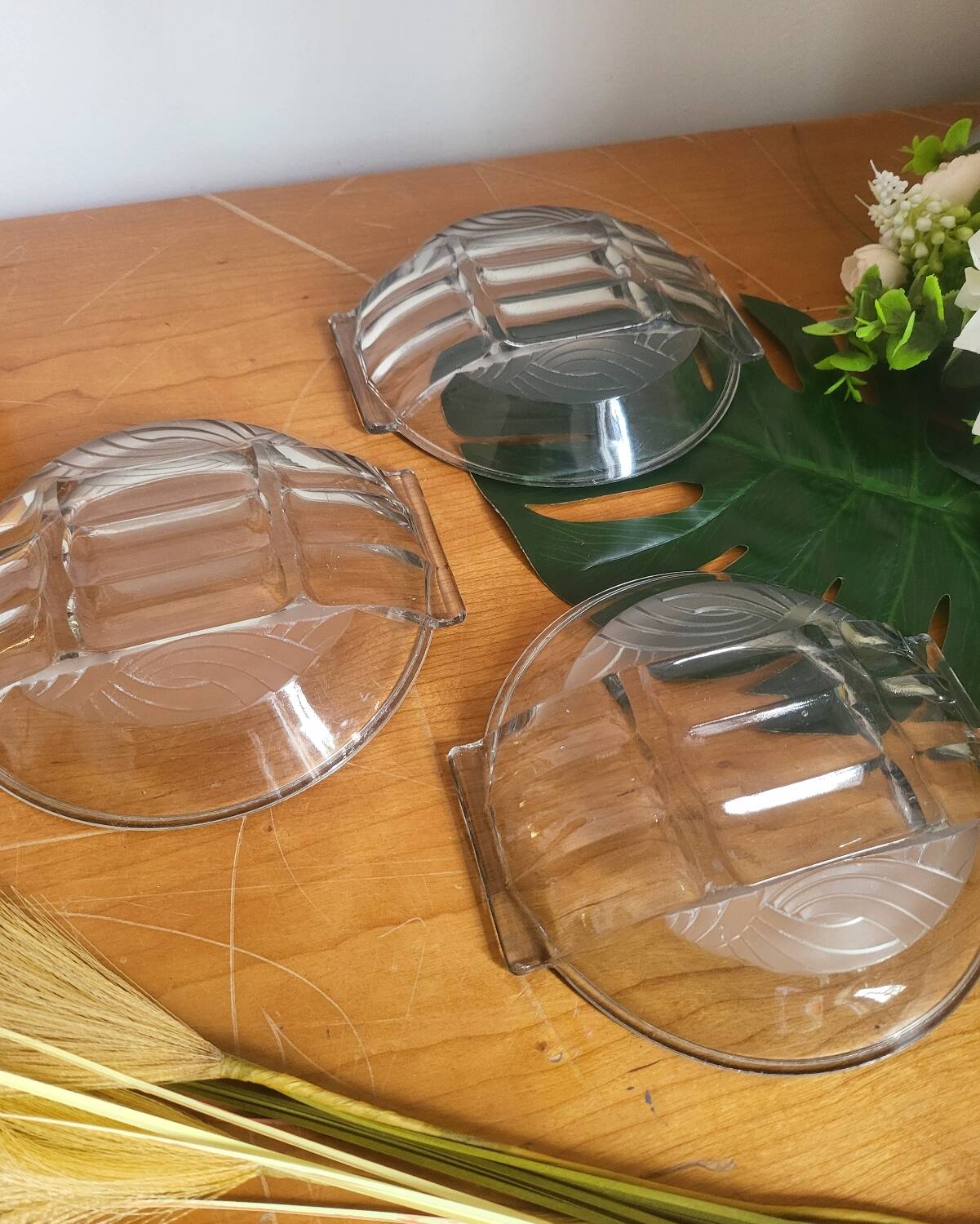 3 Coupelles en verre art déco