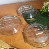 3 Coupelles en verre art déco