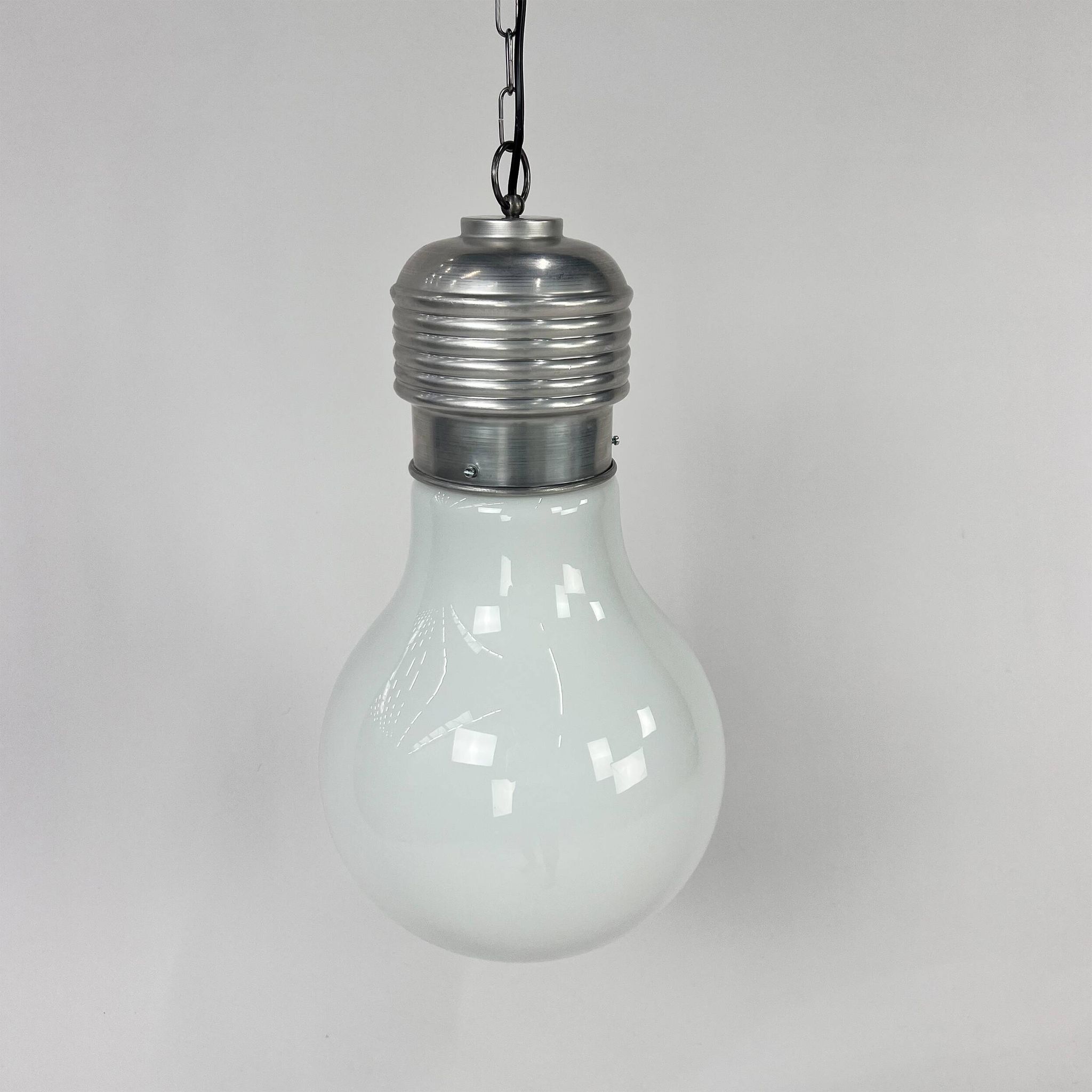 Vintage pendant lamp oversized light bulb by nuova elleluce, 1970
