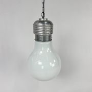 Vintage pendant lamp oversized light bulb by nuova elleluce, 1970