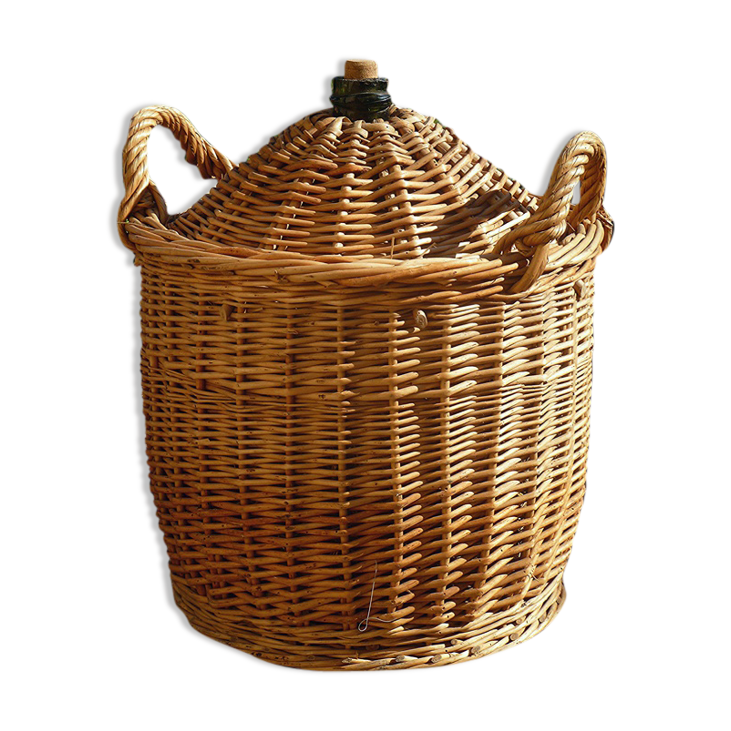 Demijohn covered with wicker