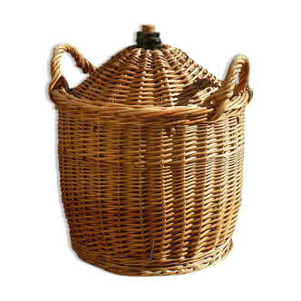 Demijohn covered with wicker