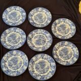 8 flat plates English earthenware Wood and Sons