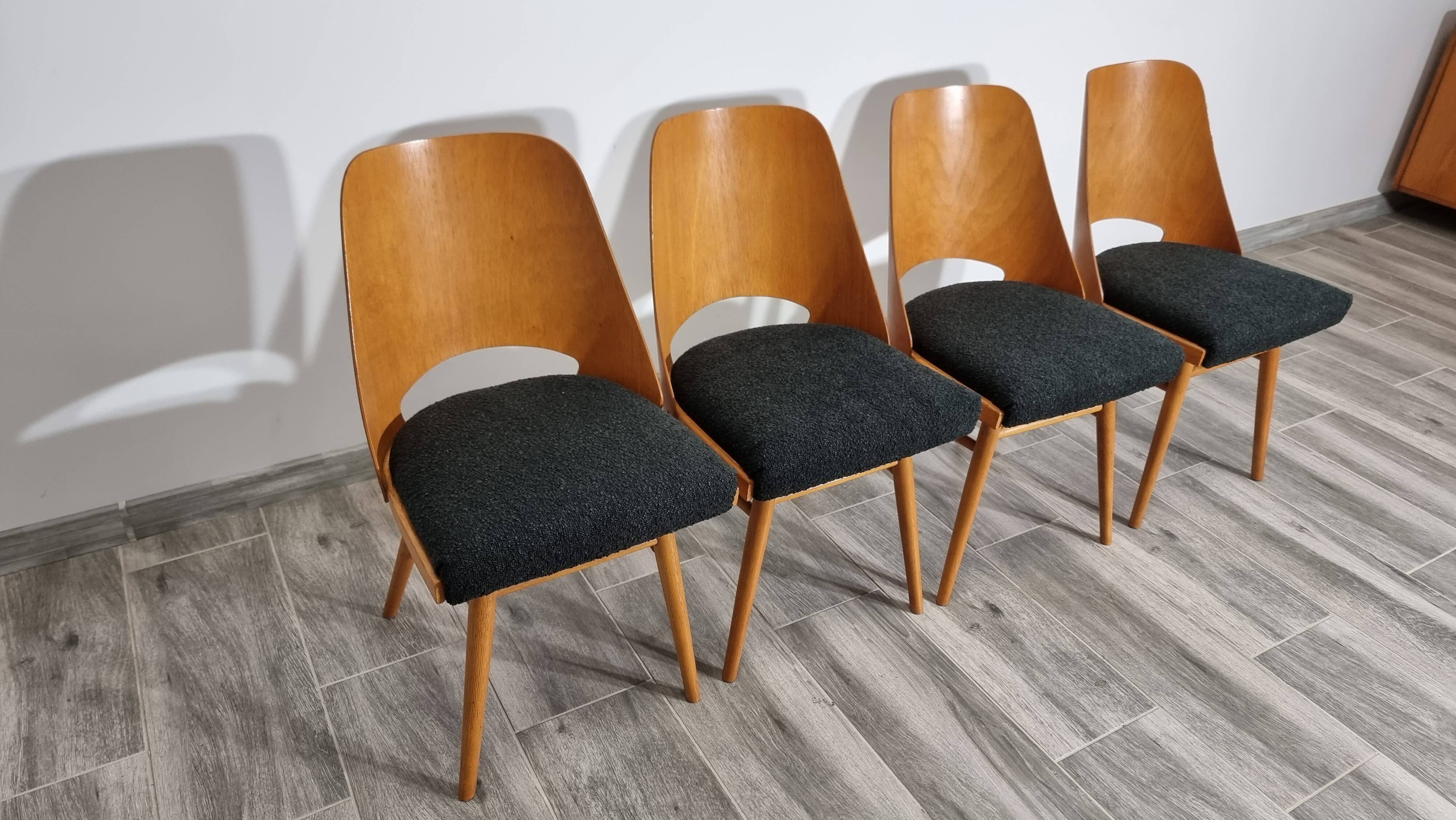 Dining Chairs by Radomir Hoffman for Ton, 1950s, Set of 4