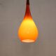 Orange teardrop glass pendant lamp made by Holmegaard - Denmark 1960