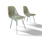 Series of 3 DSX chairs by Charles and Ray Eames in Herman Miller fiber