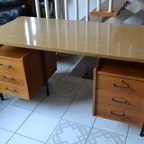 Modernist desk with two oak pedestals from the 60s