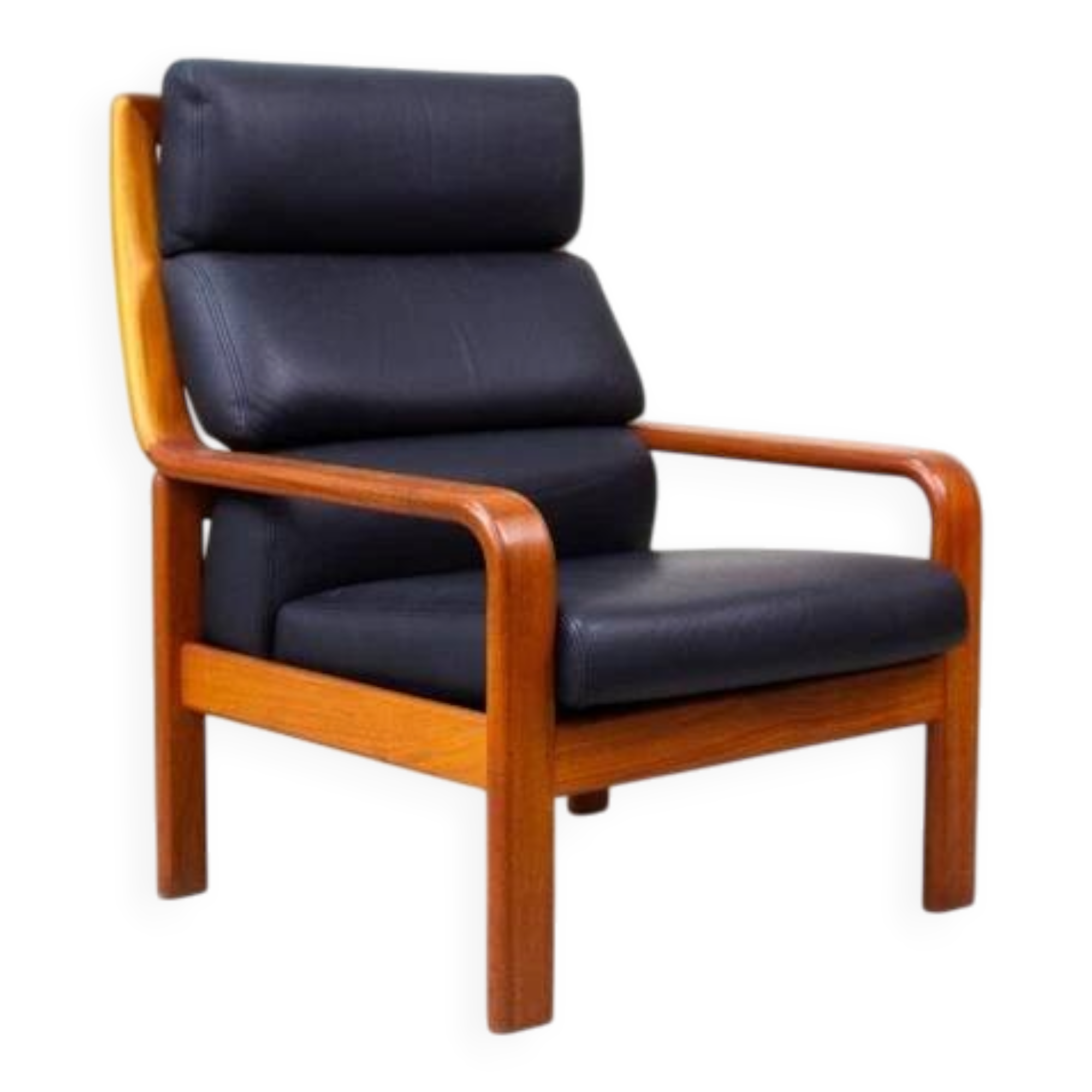 Vintage Teak Armchair High-Back Mid Century Danish